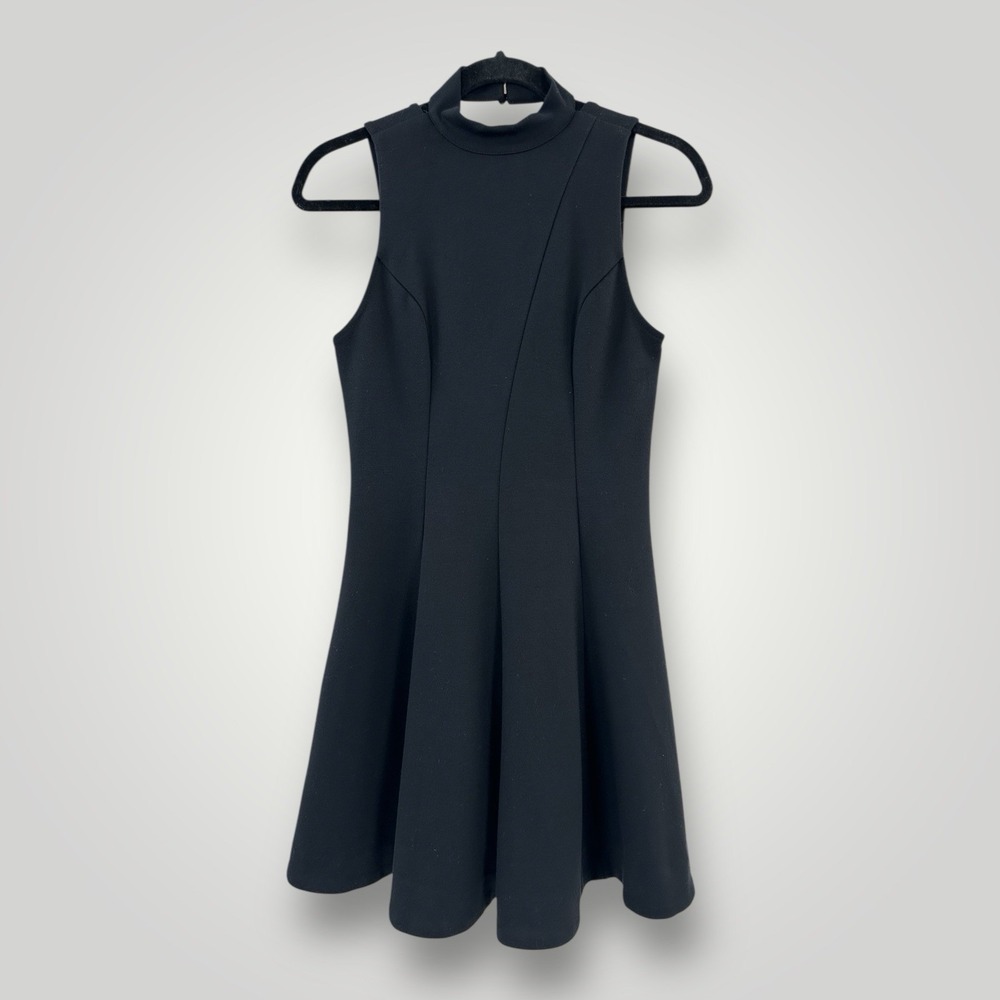 Free People Womens Sleeveless High Neck Dress Strappy Cutout Back Black Size XS